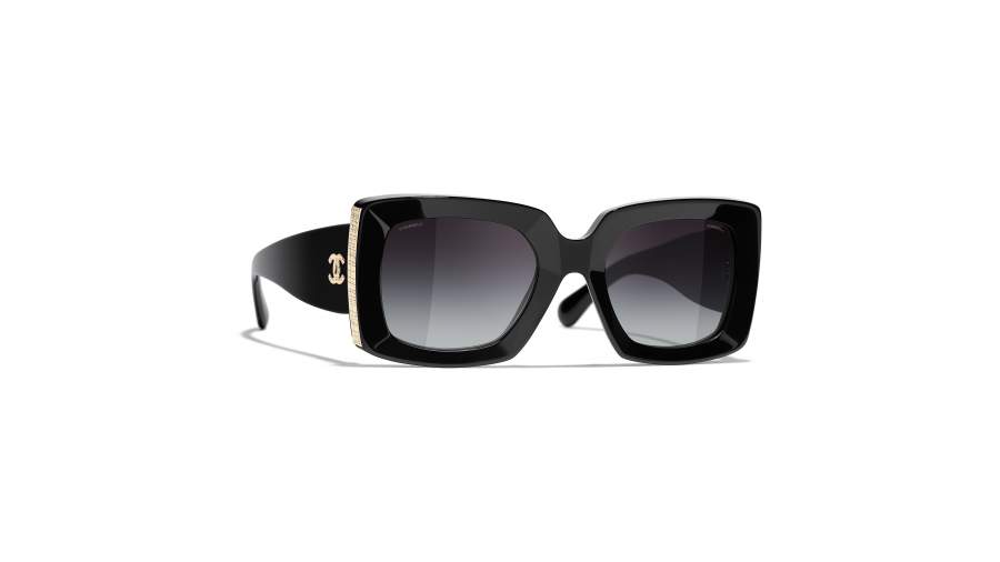 Sonnenbrille Chanel Tweed Schwarz CH5435 C622/S6 53-22 Breit Gradient Gläser auf Lager