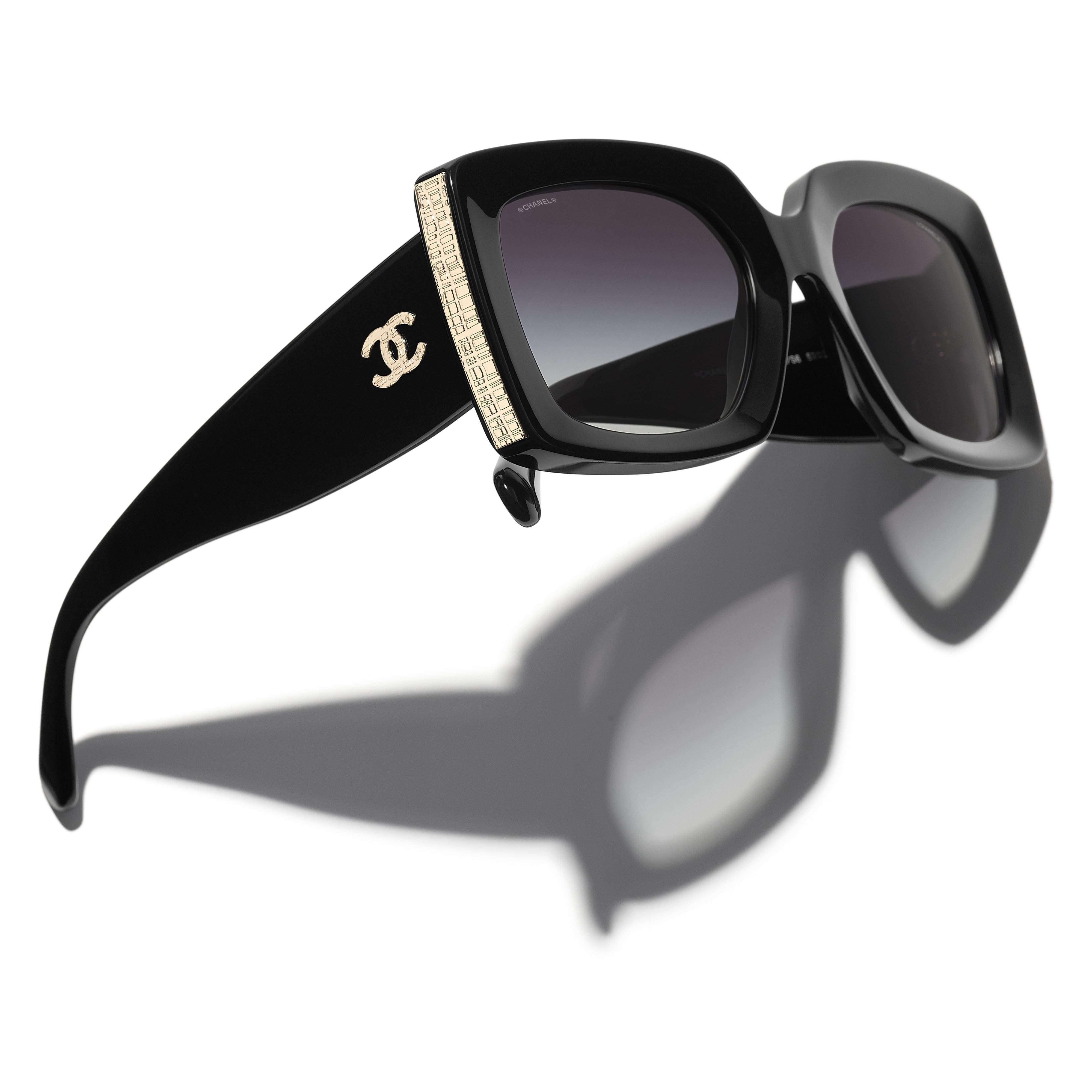 Sonnenbrille Chanel Tweed Schwarz CH5435 C622/S6 53-22 Breit