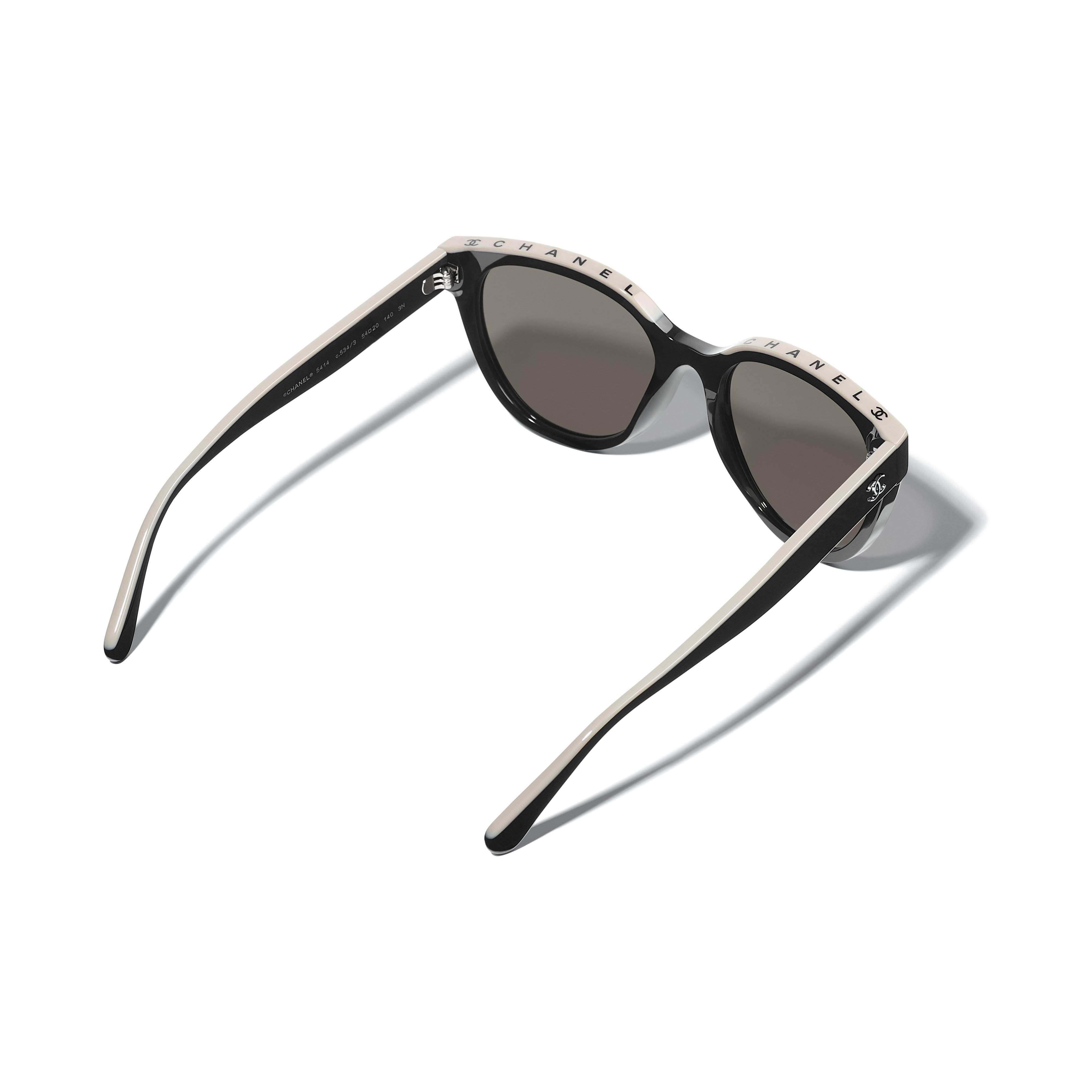 chanel square sunglasses black and beige
