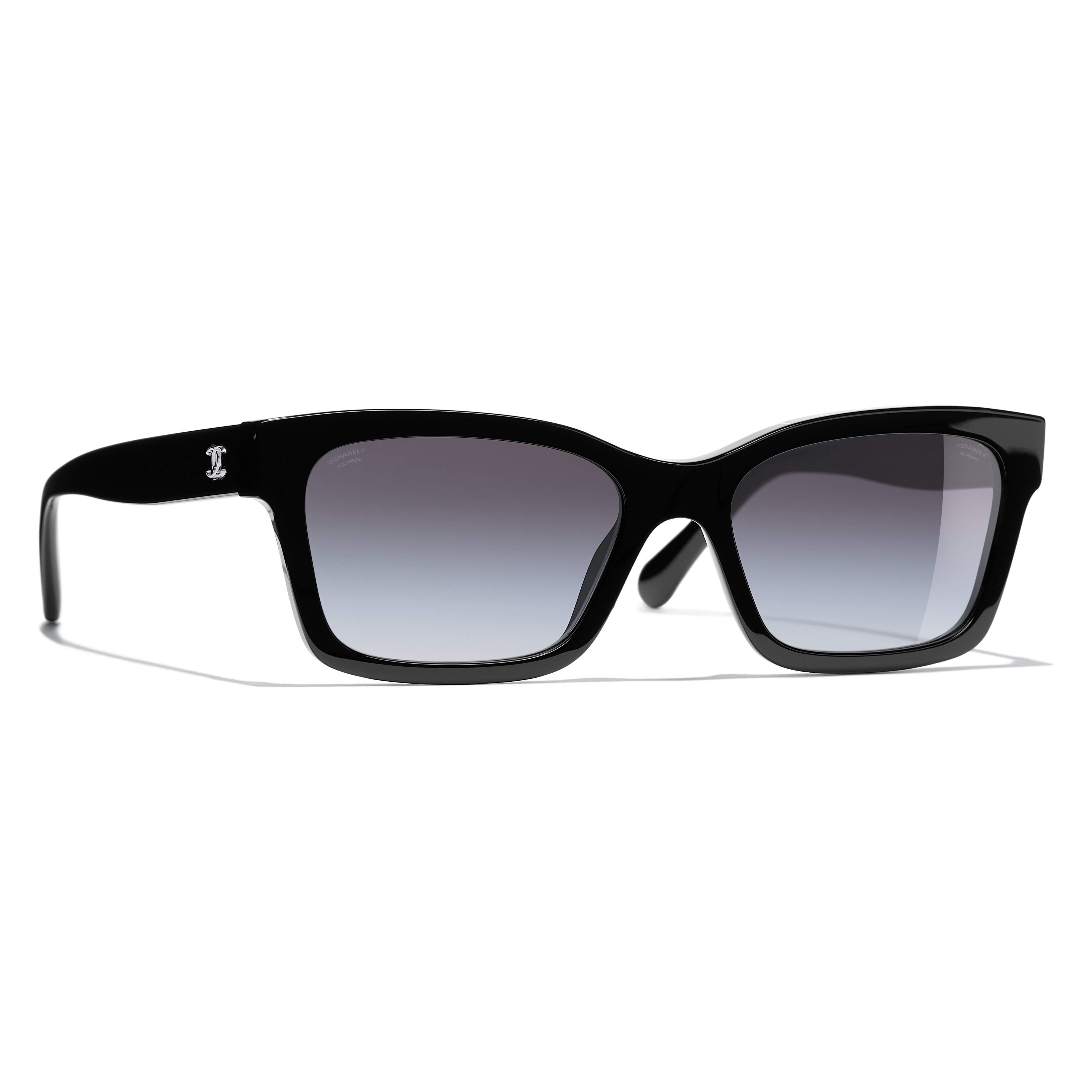 chanel sunglasses black with white trim
