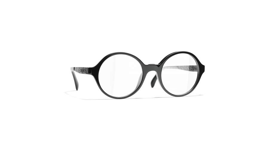 Eyeglasses Chanel Signature Transparent Black CH3411 C888 49-20 Medium in stock