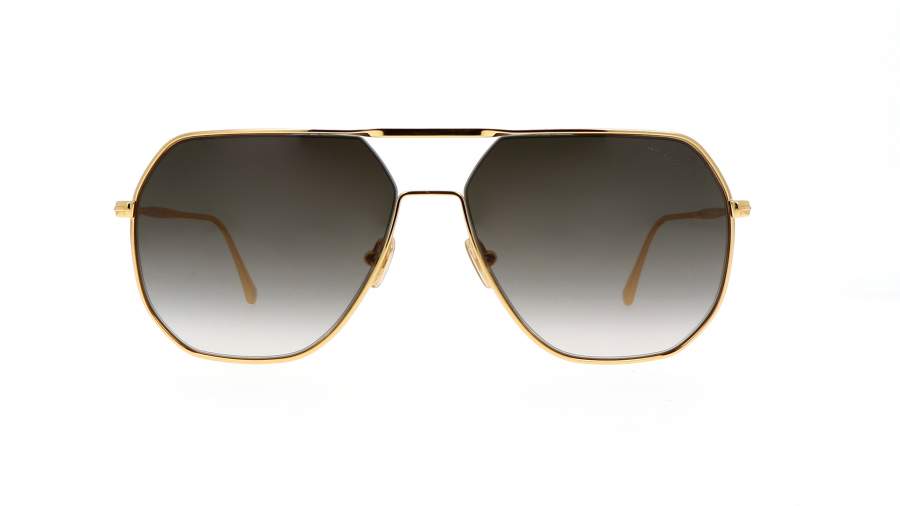 Sonnenbrille Tom Ford FT0852S 30B 59-14 Gold Breit Gradient Gläser auf Lager