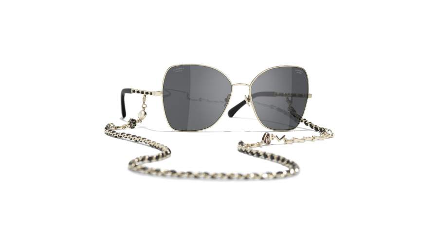 Sonnenbrille Chanel CH4274Q C395T8 59-16 Pale Gold Gold Mittel Polarisierte Gläser auf Lager