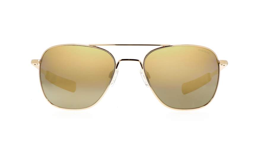 Sonnenbrille Randolph Aviator 23K Gold Gold AF317 Mittel Polarisierte Gläser Verspiegelte Gläser auf Lager