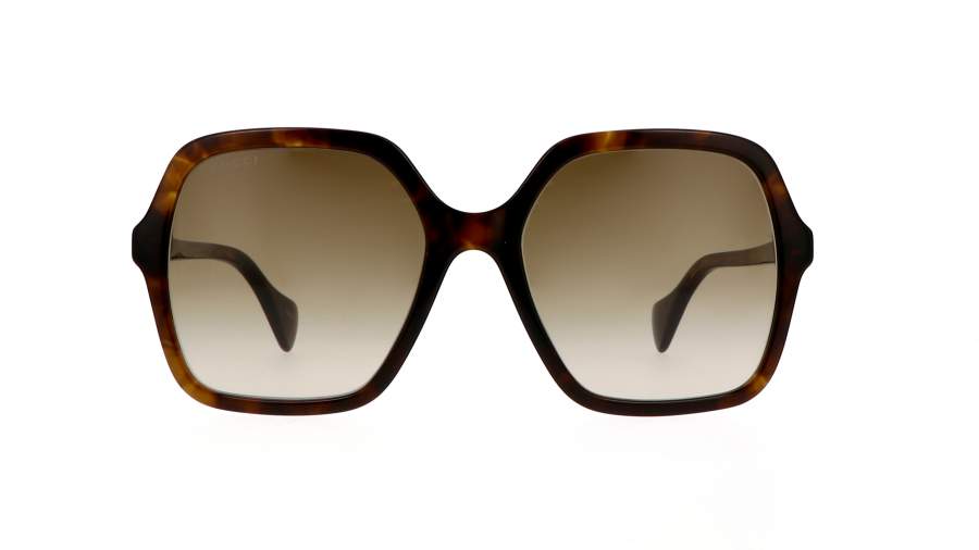 Sonnenbrille Gucci GG1072S 002 56-19 Havana Tortoise Breit Gradient Gläser auf Lager