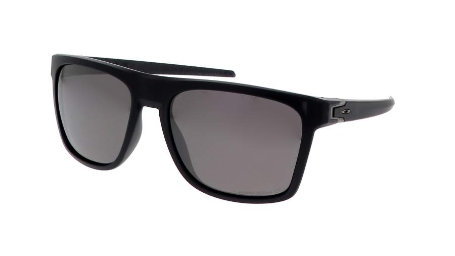 Sonnenbrille Oakley Leffingwell Schwarz Matt Prizm OO9100 04 57-17 Breit Polarisierte Gläser Verspiegelte Gläser