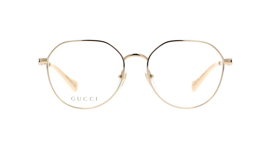 Brille Gucci GG1145O 003 54-16 Gold Breit auf Lager