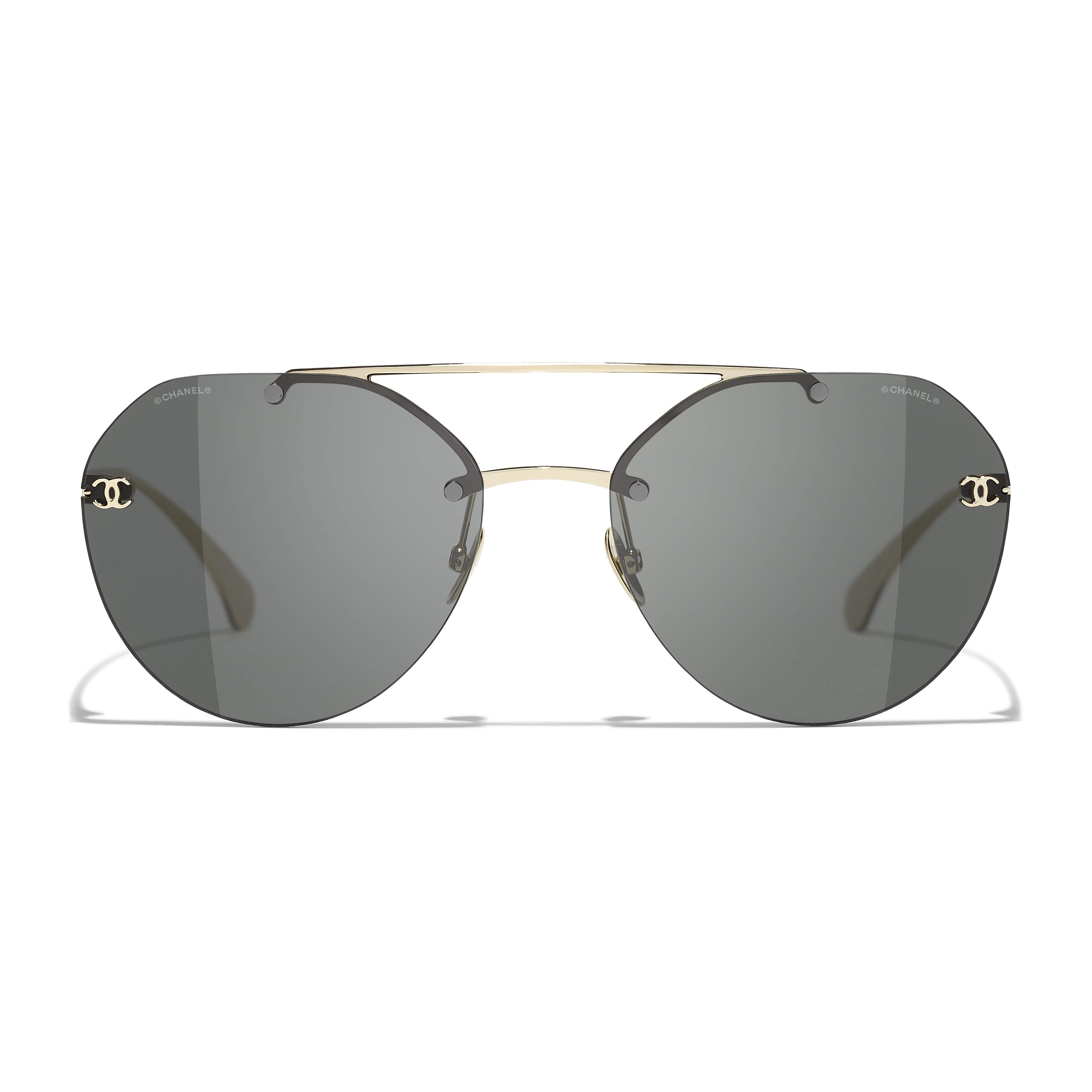 CHANEL Titanium CC Pilot Aviator Sunglasses 4272-T Gold 1269118