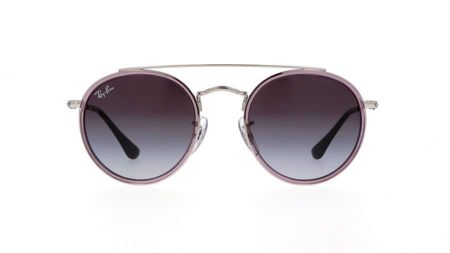 Sunglasses Ray-ban Round Double bridge RJ9647S 290/8G 46-21 Transparent violet in stock