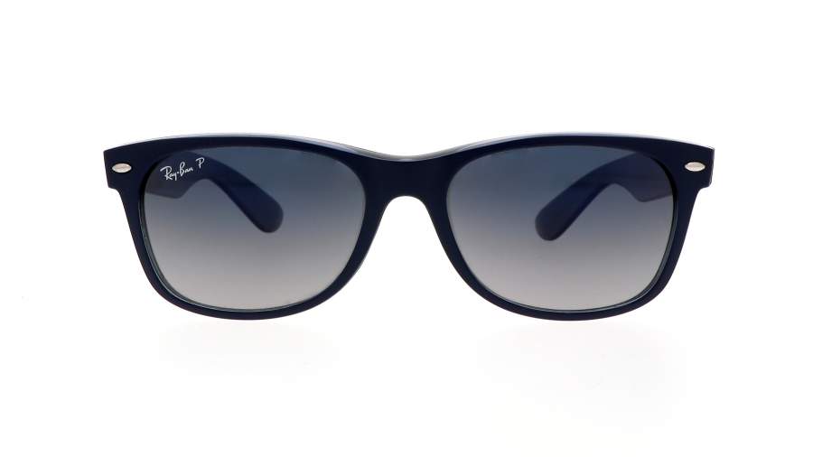 Sunglasses Ray-Ban New Wayfarer Blue Matte RB2132 6607/78 55-18 Medium Polarized Gradient in stock