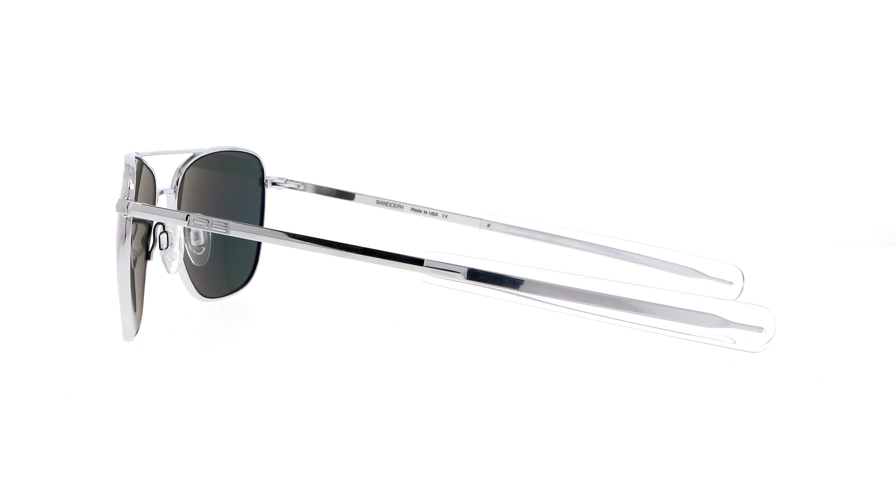 Lunettes De Soleil Randolph Aviator Bright Chrome Gris Skytec Agx Af026 52 20 Small En Stock 