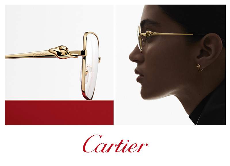Monturen van Panthère de Cartier: optiek versterkt door sieraden
